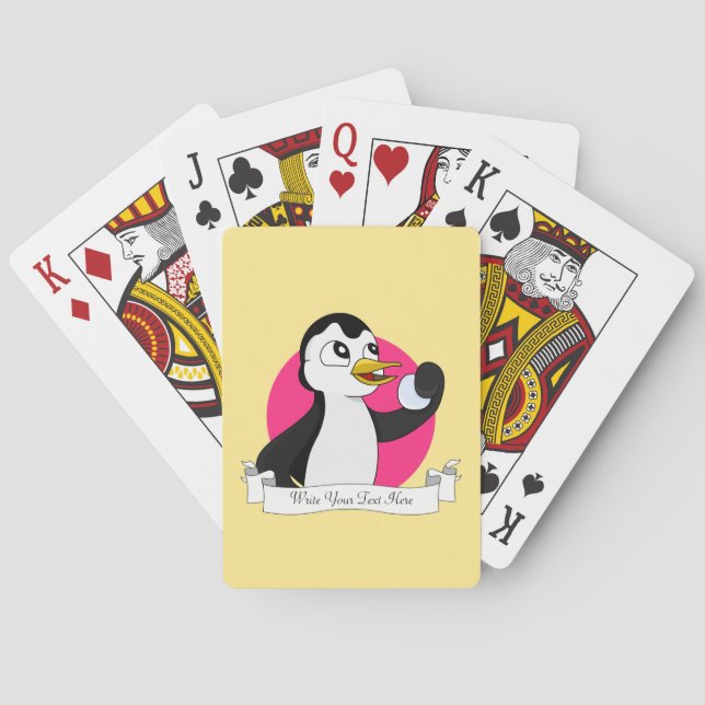 Söt pingvong tecknad film casinokort (Baksidan)