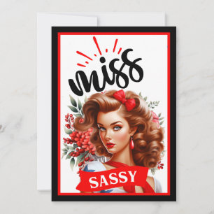 Söt Pinup_ Fröken Sassy Inbjudningar