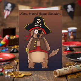 Söt Pirat Hund Ahoy Matey Barns Födelsedag Kort