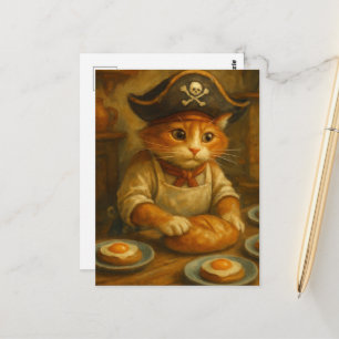 Söt Pirat Katt Bagare Vykort