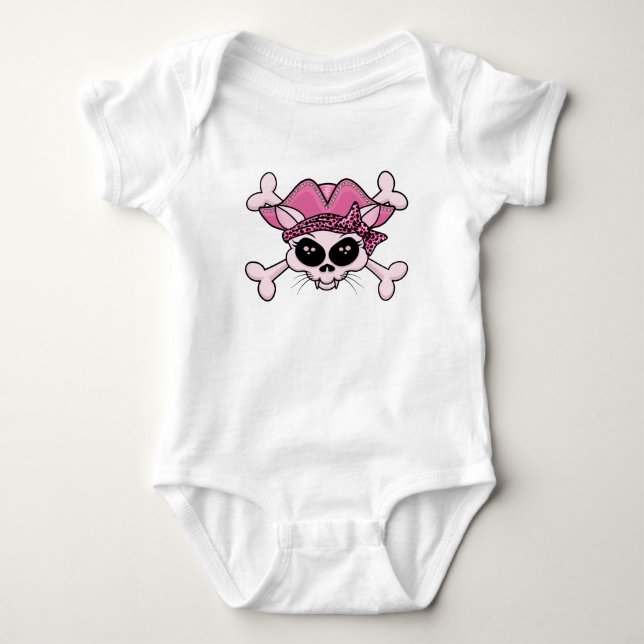 Söt Pirat Kattunge Skull T Shirt (Framsida)