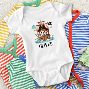 Söt pirat sjömannen pojke och piratskepp t shirt