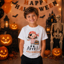 Söt Piratpojke Arrr Halloween Kostym T Shirt