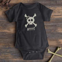 Söt piratskalle på halloween-bodysuit för bebisar
