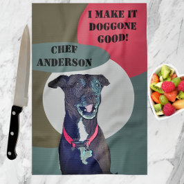 Söt Pitbull Lab Mix Hund gör Bra Chef Kökshandduk
