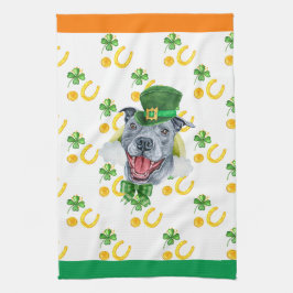 Söt Pitbull-semesterns Hemdekor St Patricks Day Kökshandduk