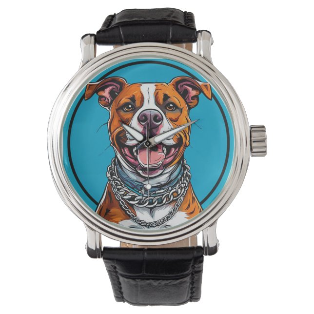 Söt Pitbull-valp Armbandsur (Framsida)