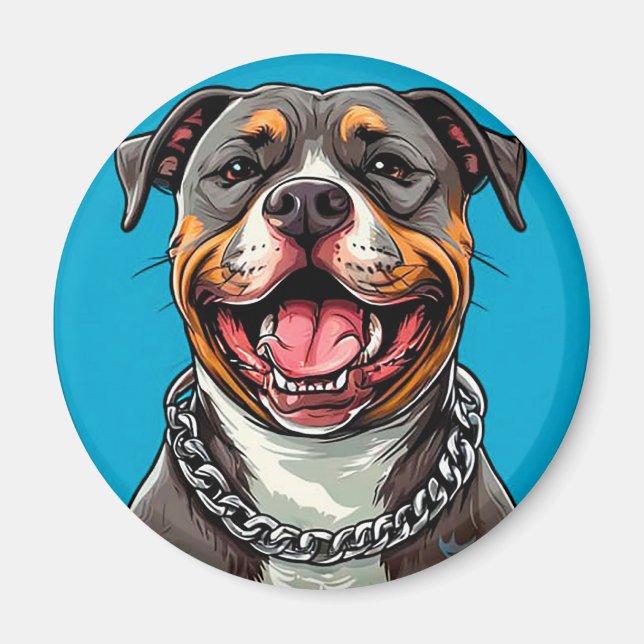 Söt Pitbull-valp Magnet (Framsidan)