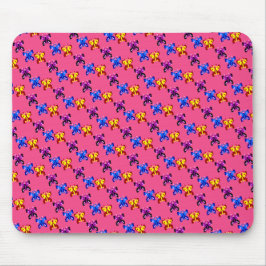 Söt Pixel Fjärilsmönster Het Rosa Bakgrund Musmatta