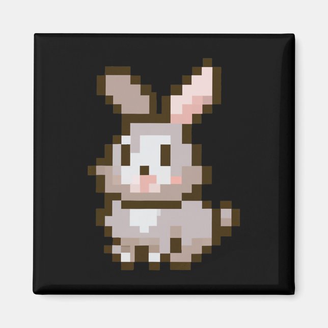 Söt pixelartad påskvideo Game Påskharen spel Magnet (Framsidan)