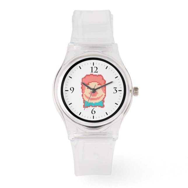 Söt pixlad clownansikte  armbandsur (Framsida)