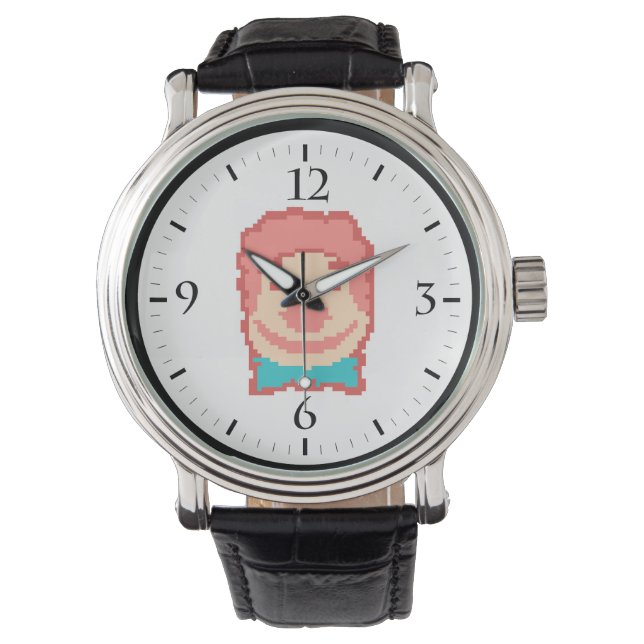 Söt pixlad clownansikte  armbandsur (Framsida)