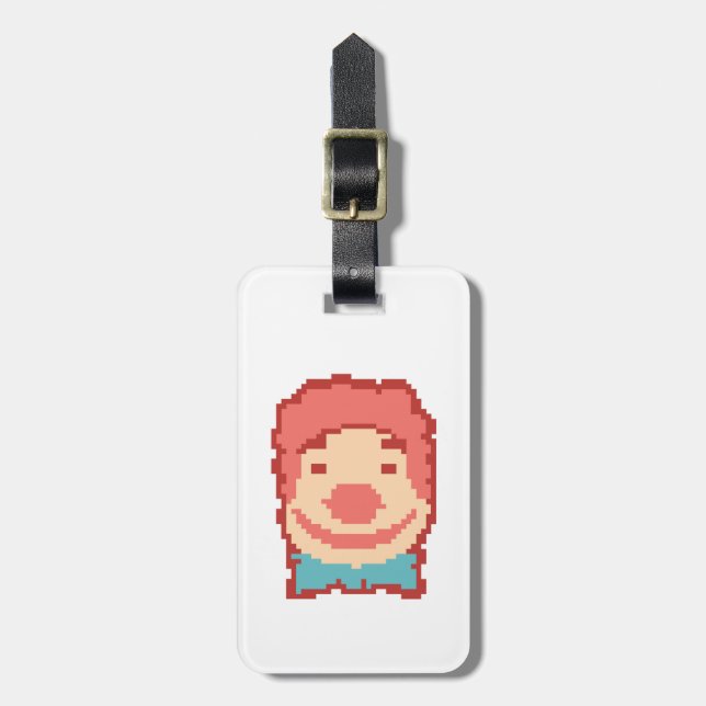 Söt pixlad clownansikte  bagagebricka (Vertikal Framsida)