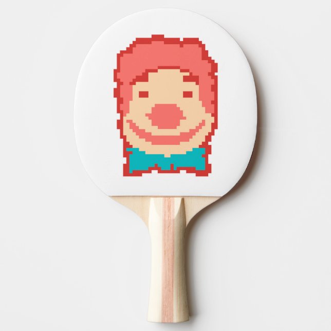 Söt pixlad clownansikte  pingisracket (Framsidan)