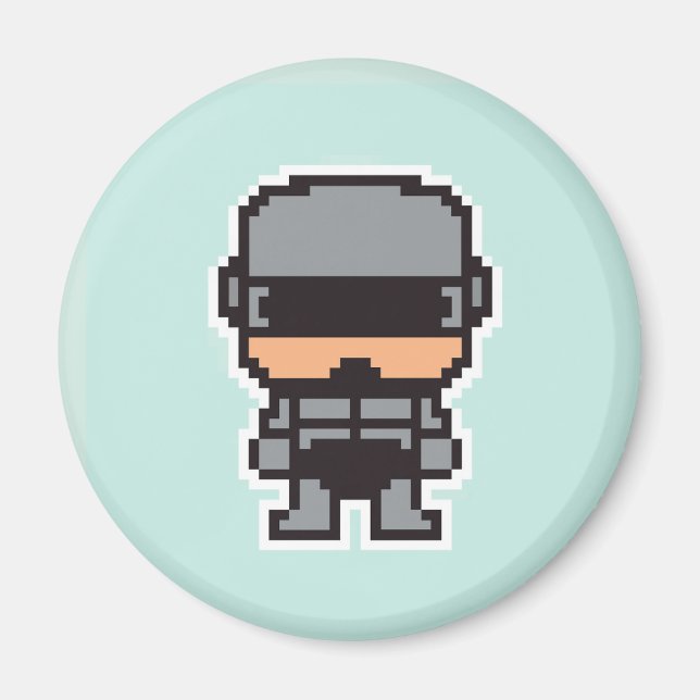Söt pixlad robotCop  Magnet (Framsidan)