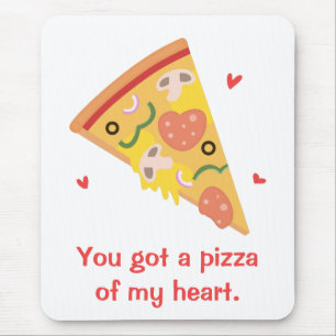 Söt Pizza av mitt hjärta Skämt Kärlek Humor Musmatta