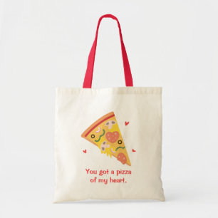 Söt Pizza av mitt hjärta Skämt Kärlek Humor Tygkasse
