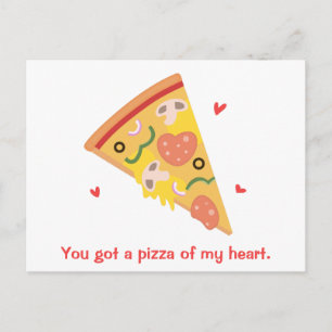 Söt Pizza av mitt hjärta Skämt Kärlek Humor Vykort