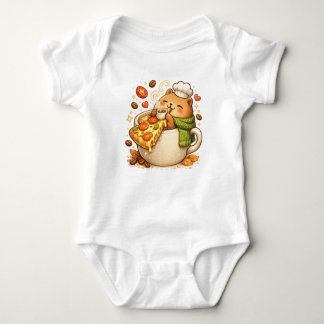 Söt Pizza Björn T-Shirt | Kawaii Snabbmat Tecknad