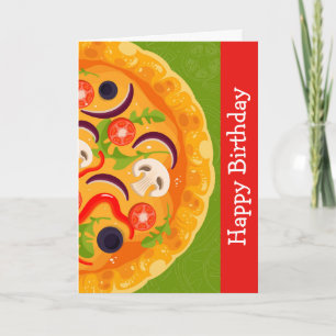 Söt pizzälskare färgglatt matfödelsedag kort