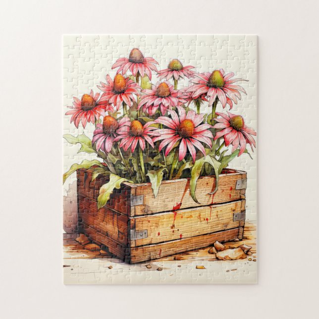 Söt Planted Aster Flowers Pussel (Vertikal)