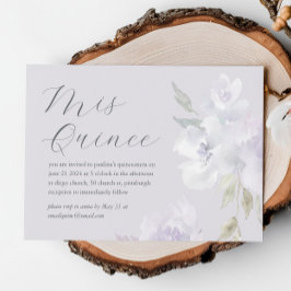 Söt Plum Blommigt 15 år Birthday Quinceañera Inbjudningar