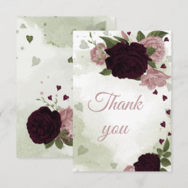 söt plumburgare och rosa blommor tack kort