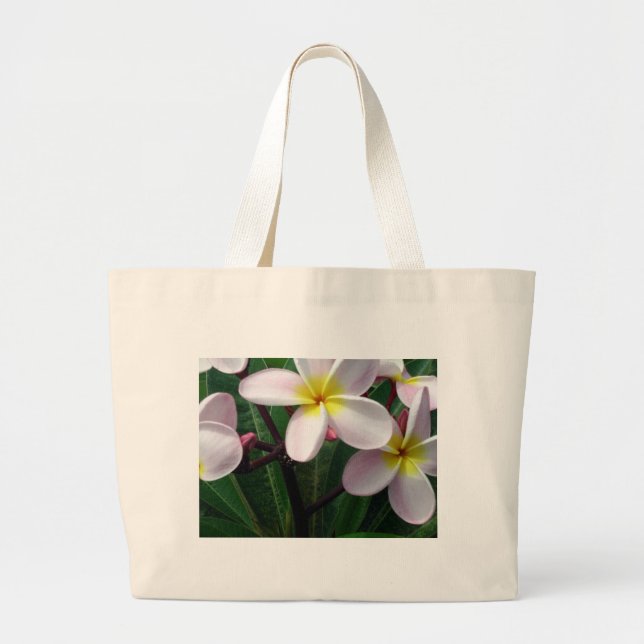 Söt Plumeria Flowers Tote Bag Jumbo Tygkasse (Framsidan)