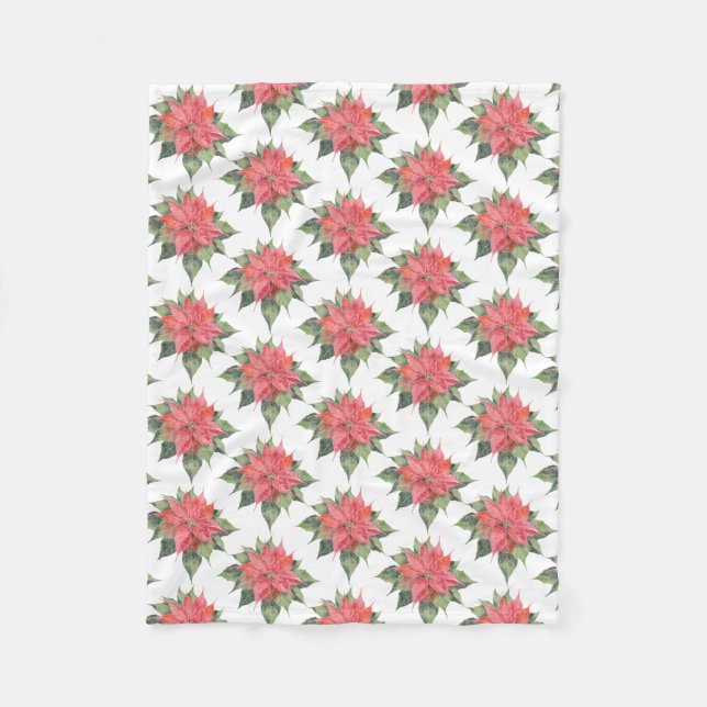 Söt Poinsettia Fleecefilt (Framsidan)