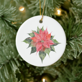 Söt Poinsettia Julgransprydnad Keramik
