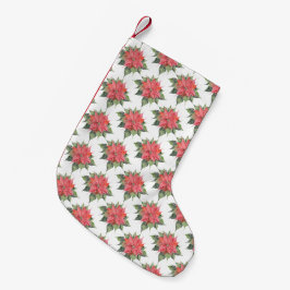Söt Poinsettia Liten Julstrumpa