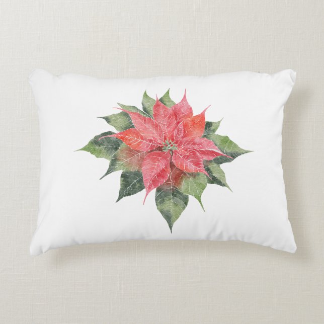 Söt Poinsettia Prydnadskudde (Framsidan)