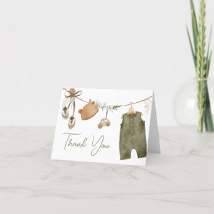 Söt Pojke Boho Clothes Baby Shower Tack Kort