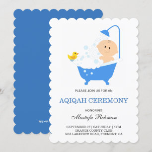 Söt pojke bubbelbad Aqiqah Inbjudningar