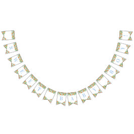 Söt Pojke Citrus Powder Blue Baby Shower Vimplar