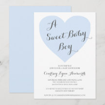 Söt Pojke Cute Pastel Blue Heart Baby Shower
