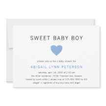 Söt Pojke Cute Pastel Blue Heart Baby Shower