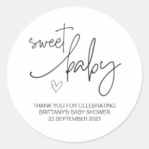 Söt Pojke Girl Cute Baby Shower Party-förmån Runt Klistermärke