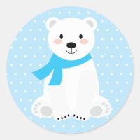 Söt pojke Isbjörn Baby Shower Blå