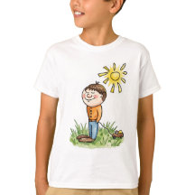 Söt pojke med leksongsbil barn t-shirt