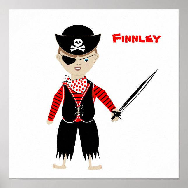 Söt pojkrum Piratbild Poster Dekor (Framsidan)