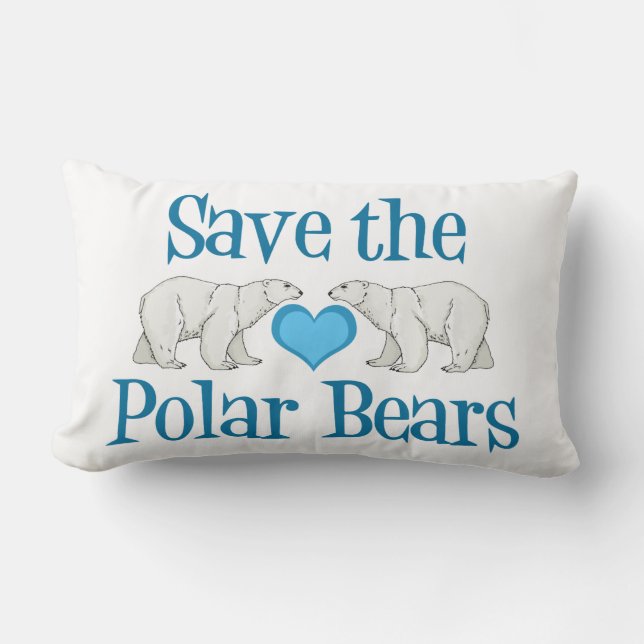 Söt Polar Bear Lumbarkudde (Framsida)