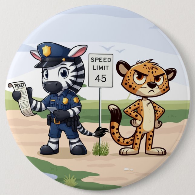 söt polis zebra & gepard knapp (Framsida)