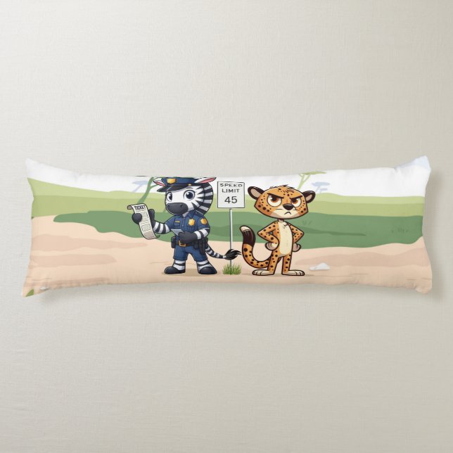 söt polis zebra & gepard kroppskudde (Framsidan)