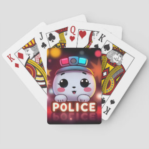 Söt polisstyrka – förtjusande patrulldesign casinokort