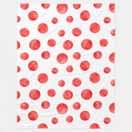 Söt polka dots i rött och vitt Cute modern Fleecefilt