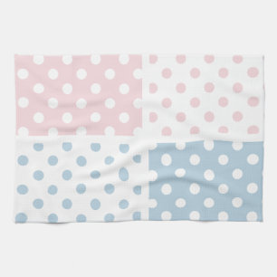 Söt, polka punkt,vit,rosa,blå,girly,land, kökshandduk