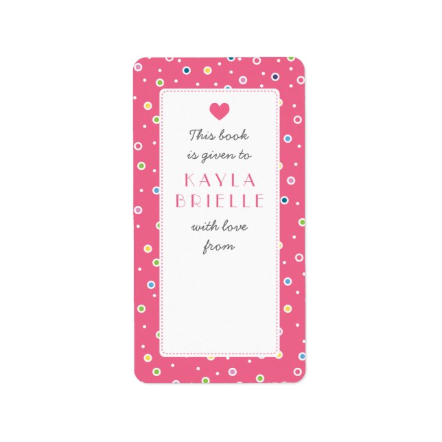 Söt Polkadot Bubble Bok Gift-bokplatsetikett Adressetikett (Framsidan)