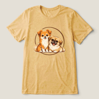 Söt Pomchi- och Pekingeserillustration av hundduo T Shirt