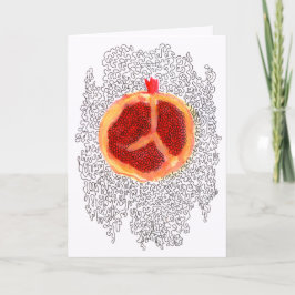 Söt Pomegranate Rosh HaShanah Greeting Card Helgkort